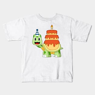 Turtle Birthday Cake Candle Kids T-Shirt